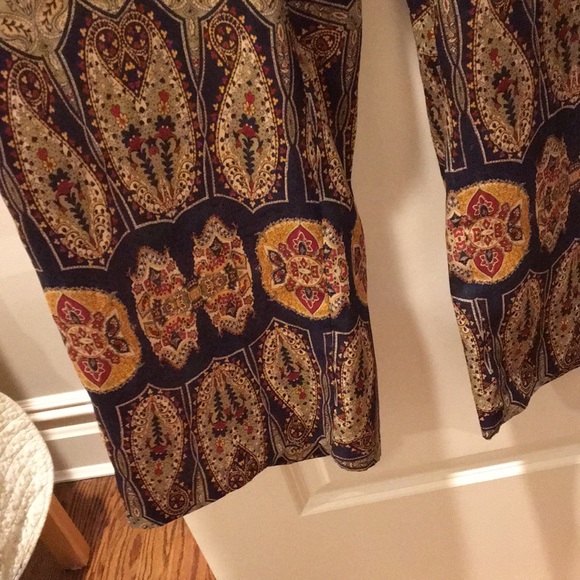 Zara paisley scarf print wide leg pants - Picture 3 of 12